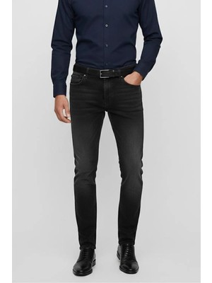Sabri Özel Giotelli Erkek Siyah Dar Kesim Slim Fit Dokuma Beş Cep Jean Pantolon