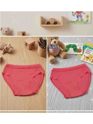 Shine Elagance Pembe Ince Bel Minik Dantelli %94 Pamuk %6 Elastan Tutku Pınar Bato Kız Çocuk Külot
