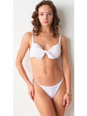 No Gossip Maya Dolgulu Bikini Üstü-White