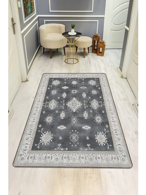 NEWORA Vintage Desenli Dijital Baskı Kaymaz Taban Halı H0732