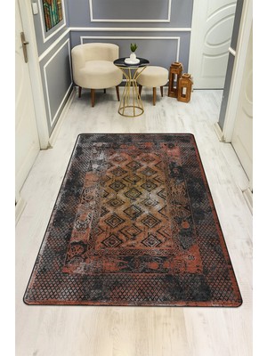 NEWORA Vintage Desenli Dijital Baskı Kaymaz Taban Halı H0937