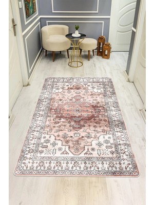 Dolce Mariee Vintage Desenli Dijital Baskı Kaymaz Taban Halı H0882