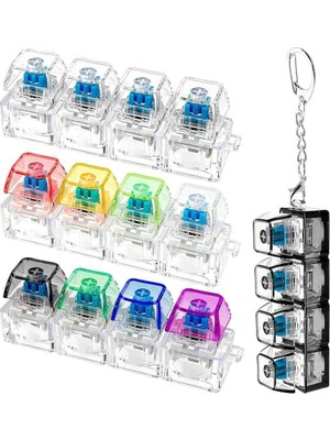 Wolawood Tuşlu Işıklı Stres Giderici Klavye (Fidget) Oyuncak Anahtarlık Anti Stres Keyboard Parmak Egzersiz Masaj Aleti Renkli Düğmeler