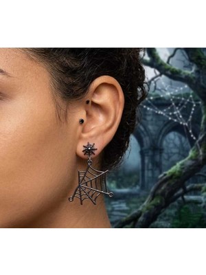 Dükkan Design Gotik Örümcek Ağı Küpe
