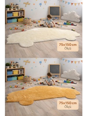 Peluş Halı Araba Desen 70X150 Paspas Çocuk Odası