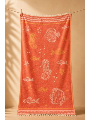 Ege Cotton Coral Reef Premium Çift Katlı Müslin Pamuk Peştemal – 90X160 cm