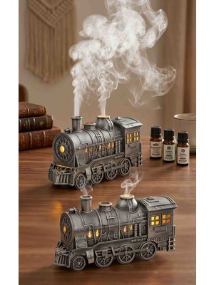 Wolawood Buharlı Tren Lokomotif Difüzör – Aromaterapi Nemlendirici & Ortam Hava Temizleyici Usb’li Dekoratif Vintage Tasarım Hediyelik Dekor
