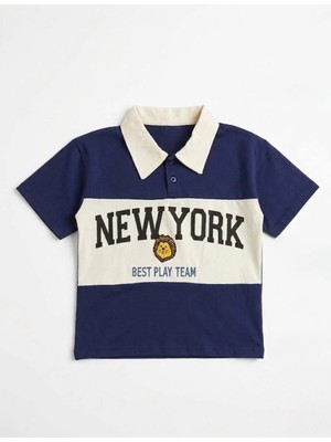 Magu Erkek Çocuk Pamuklu Polo Yaka New York Baskılı T-Shirt