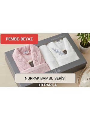Nurpak Bambu Serisi  Lux Aile Bornoz Seti 10 Parça