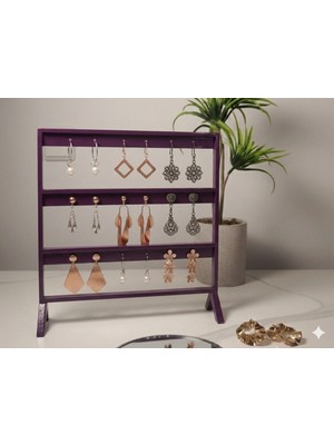 Şık Modern Küpe Standı, Takı Düzenleyici, Takı Standı , Küpe Askısı , 3 Bölmeli Organizer