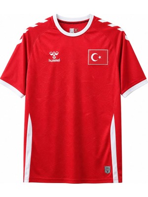 Hummel Milli Takım T-Shirt (Silikon Diktörtgen Bayrak Logolu Vesırta Isim ve Numara Baskı Hediyeli)