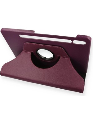 Zenvia Mey Ithalat®  Samsung Galaxy T870 Tab S7 11 Kılıf 360 Tablet Deri Kılıf - Mürdüm