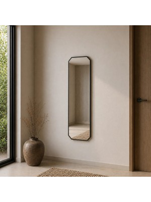 Aypars Atölye Modern Siyah Çerçeveli Banyo Aynası 120X40 cm – Minimalist Dekoratif Duvar Aynası Modelleri