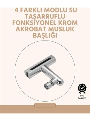 Nevamel 360° Dönüşlü Su Akışı Başlığı | 4'ü 1 Arada Kullanım