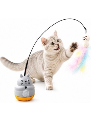 Kedi Şekilli Dönen Peluş Balıklı Olta Oyuncağı  Nemere