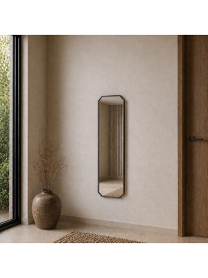 Aypars Atölye Modern Gri Çerçeveli Banyo Aynası 120X40 cm – Minimalist Dekoratif Duvar Aynası Modelleri