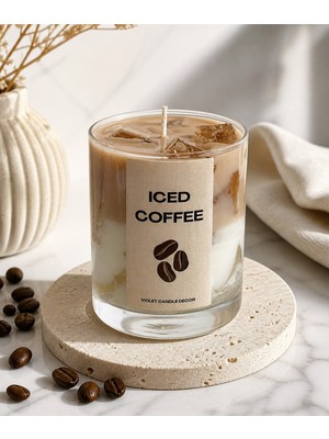 Violet Candle Decor Kahve Kokulu Latte Görünümlü Mum