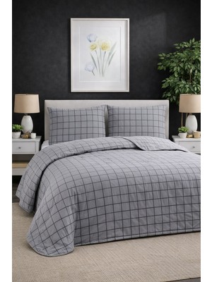Forev Kapitoneli Çift Taraflı Pamuklu Çift Kişilik Pike Seti -  200X230- 50X70