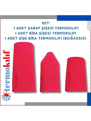 Şarap+Şişe Bira (Boğazsı)+Bira Şişesi Termokılıf Seti
