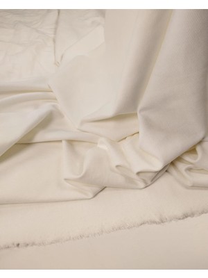 Kumaş Parça Ekru Tok Duruşlu Örme Kumaş Ağır Gramajlı Esnek En: 160CM
