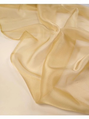 Kumaş Parça Hardal Turuncu Organze Tül Kumaş Ince Hafif Şık 145X140CM