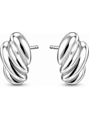 Nergis Collection Kadın Gümüş Renk Bombeli Çivi Küpe Modern Minimal Şık Günlük & Özel Gün Takı