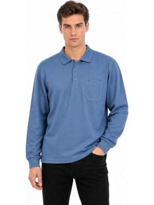 Dynamo Erkek Büyük Beden Mevsimlik Polo Yaka Cepli Sweatshirt BGL-ST05367