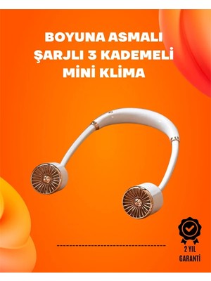 Ulu Pazarlama Katlanabilir Asılabilir Fan | USB Şarjlı, 3 Vitesli Sessiz Mini Fan