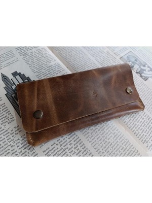 Mahfuz Gerçek Deri Tamamen El Emeği Kadın Cüzdan 22CM*8CM * 1 Kağıt Para Alanı 1 Kart Bölmesi DAK120