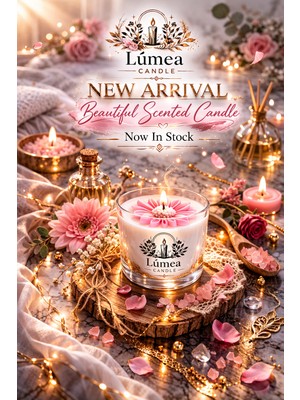 Lumea Candle Lúmea Papatya Mum – Kokusuz El Yapımı %100 Soya Wax Dekoratif Cam Mum (109 Gr)