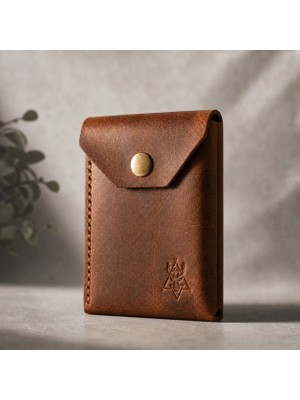 Oh Deer Leather Hakiki Deri Kartlık – Kart ve Nakit Uyumlu Fonksiyonel Tasarım - Kahverengi