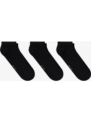United4 Unıted4 Unisex Siyah 3'lü Patik Çorap.syh