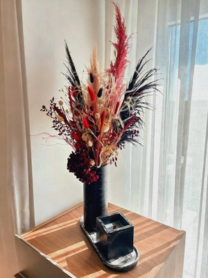 FloraMori Siyah Mermer Büyük Dekor Seti