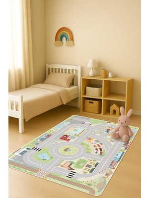 NEWORA Modern Desenli Dijital Baskı Kaymaz Taban Çocuk ve Genç Odası Halısı H0876