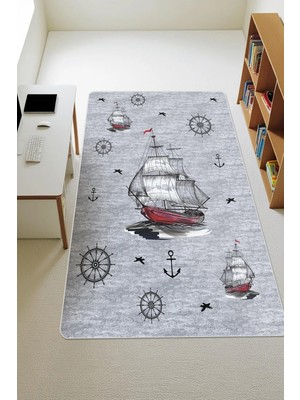 Dolce Mariee Modern Desenli Dijital Baskı Kaymaz Taban Çocuk ve Genç Odası Halısı H0746