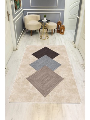 Dolce Mariee Modern Desenli Dijital Baskı Kaymaz Taban Halı H0952