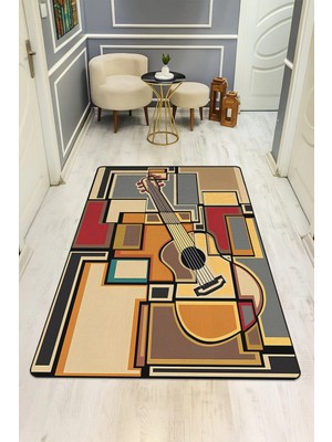 NEWORA Modern Desenli Dijital Baskı Kaymaz Taban Halı H0962