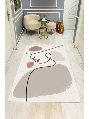 Dolce Mariee Modern Desenli Dijital Baskı Kaymaz Taban Halı H0896