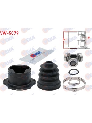 Otoco Vw Golf Iv 1.6ı 16V A-T Freze Dis 34 Uzunluk 59MM 1997-2005 / Golf Iv 1.9 T Aks Kafasi Sol-Sag On Ic