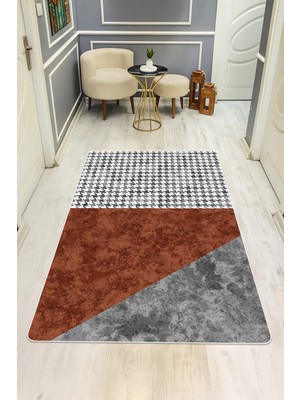 Dolce Mariee Modern Desenli Dijital Baskı Kaymaz Taban Halı H0892