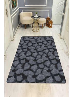 NEWORA Modern Desenli Dijital Baskı Kaymaz Taban Halı H0943