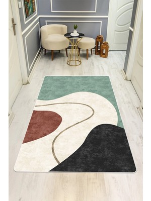 NEWORA Modern Desenli Dijital Baskı Kaymaz Taban Halı H0923