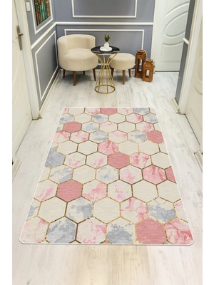 NEWORA Modern Desenli Dijital Baskı Kaymaz Taban Halı H0879