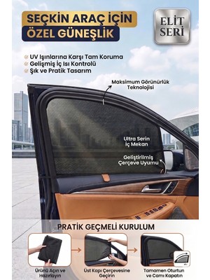 TUMKE Pratik Geçmeli Araç Yan Cam Güneşliği Güneş Koruyucu Perde Kolay Montaj Geçmeli Güneşlik Perde