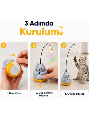 Ttt Kedi Şekilli Dönen Peluş Balıklı Olta Oyuncağı