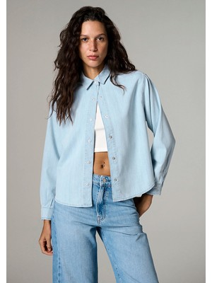 Mavi Carlia Classic Denim Açık Mavi Jean Gömlek 1210924-A1586