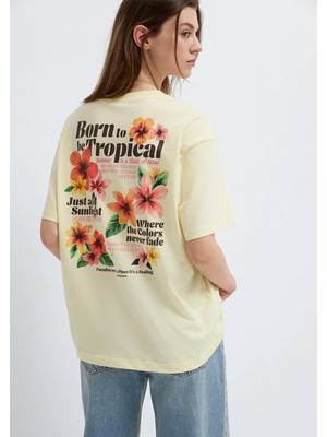 Mavi Tropical Baskılı Sarı Tişört 1614151-71305