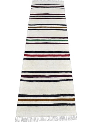 Zehra Abla Halı Yeni El Dokuma Çubuklu Yörük Yolluk Yün Kilim 7293