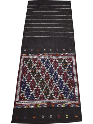 Zehra Abla Halı El Dokuma Nadir Geometrik Yörük Cecim Yolluk Yün Kilim 7301