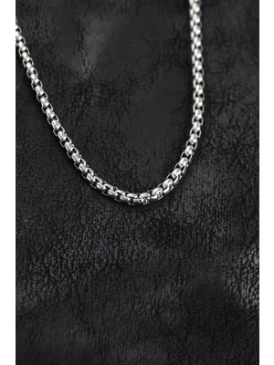 Inure Jewelry 316L Çelik Gümüş Renk Venetian Zincir Model Erkek Kolye